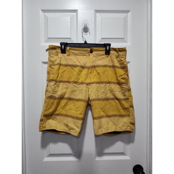 Life after Denim 36 Shorts Chino Yellow Plaid Zip Fly Casual Lightweight Pockets - Picture 1 of 11